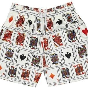 Bravest Studios Poker Card Mesh Shorts Size XS Mens NEW White